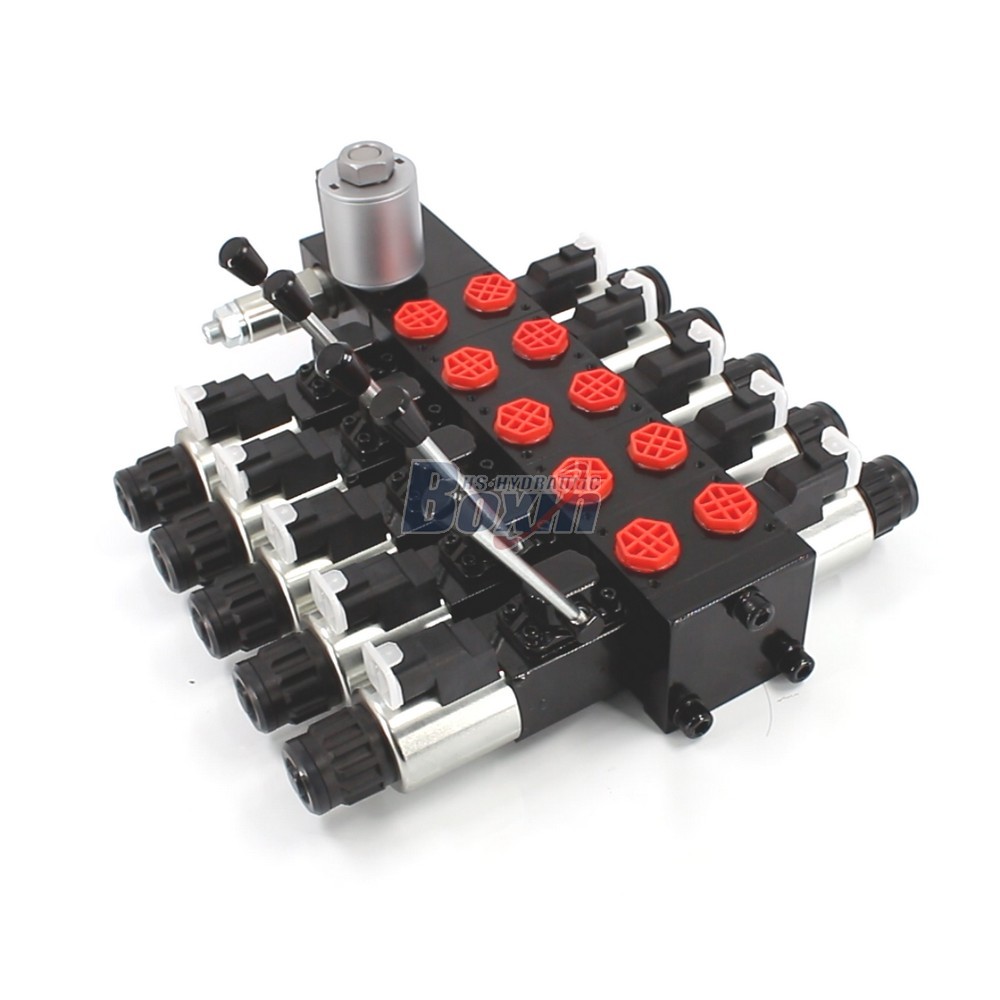 China Factory DCV56 Solenoid 5 Spool Sectional Directional Valve Supply cover photo